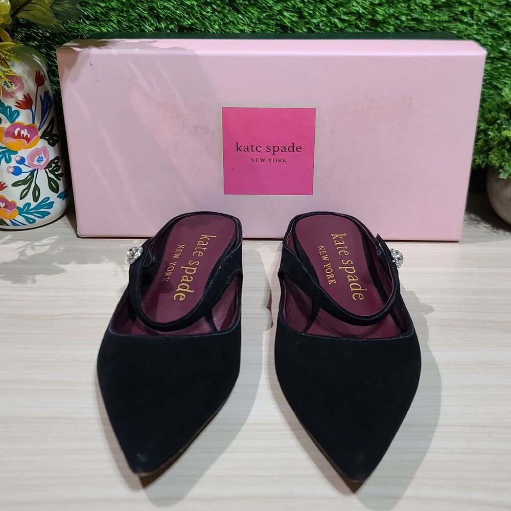 Kate Spade New York Meg Suede Black Mules - US Women's 7 M